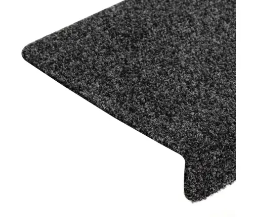 Kāpņu Paklājiņi, Pašlīmējoši, 15 Gab., 65X21X4 Cm, Pelēki, Taisnstūrveida Mala Vidaxl