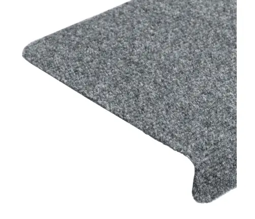 Laiptų Kilimėliai, Lipnūs, 15 Vnt., 65X21X4 cm Šviesiai Pilki, Stačiakampiai Kraštai