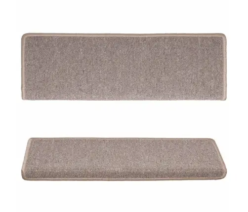 Laiptų Kilimėliai, 15 Vnt., 65X21X4 cm Šviesiai Rudi, Stačiakampiai Kraštai Laiptų Kilimėliai, 15 Vnt., 65X21X4 cm Šviesiai Rudi, Stačiakampiai Kraštai