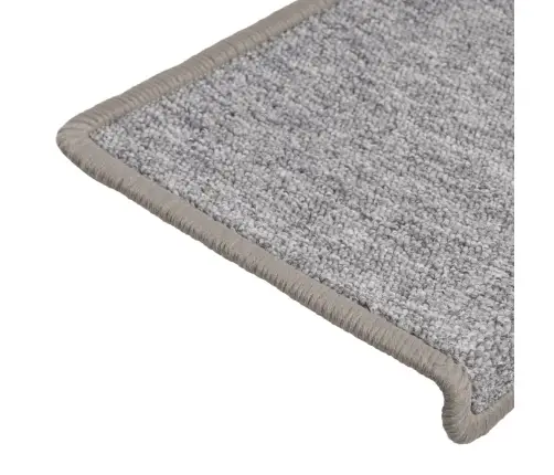 Kāpņu Paklājiņi, 15 Gab., 65X21X4 Cm, Gaiši Pelēki, Taisnstūrveida Mala Vidaxl