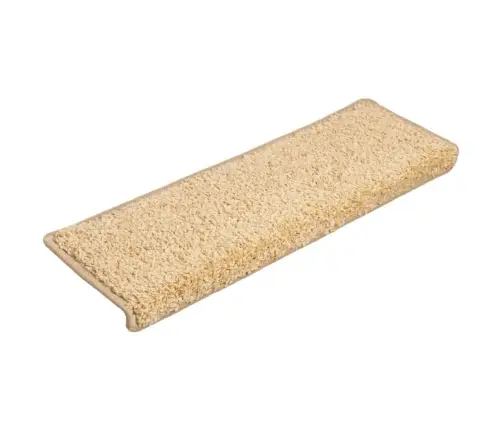 Kāpņu Paklājiņi, 15 Gab., 65X21X4 Cm, Krēmkrāsas, Taisnstūrveida Mala Vidaxl