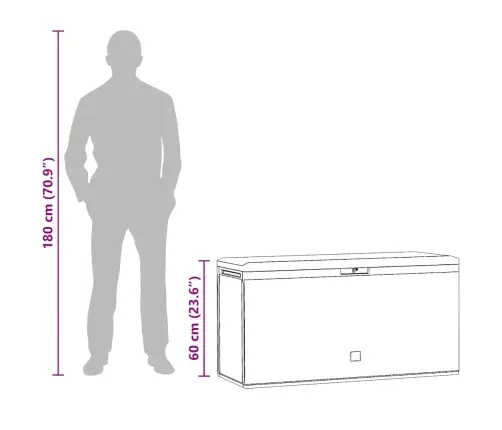 Dārza Uzglabāšanas Kaste, Antracītpelēka, 114X47X60 Cm Vidaxl