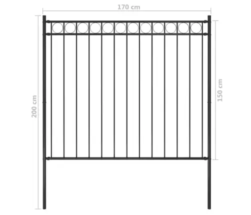 Dārza Žogs, Tērauds, 1,81X1,5 M, Melns Vidaxl