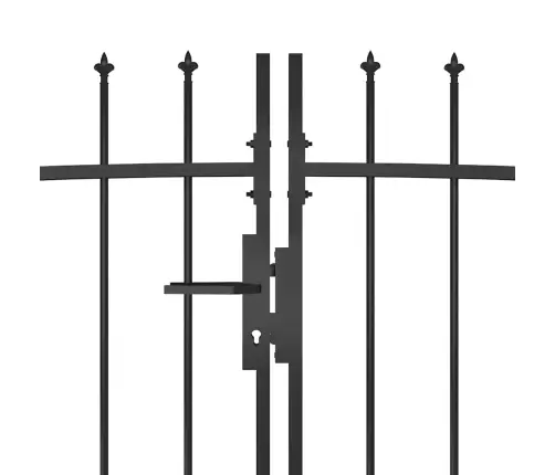 Dārza Žoga Vārti Ar Pīķiem Augšpusē, 5X1,75 M, Melni Vidaxl
