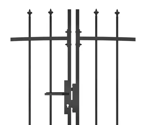Dārza Žoga Vārti Ar Pīķiem Augšpusē, 5X2,45 M, Melni Vidaxl
