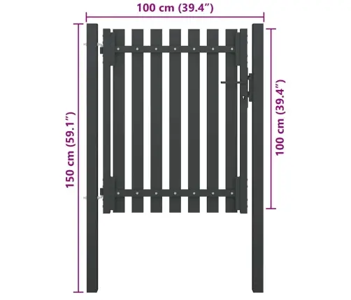 Žoga Vārti, 1X1,5 M, Tērauds, Antracītpelēki Vidaxl
