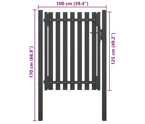 Aiavärav, Terasest, 100 X 125 cm Antratsiithall