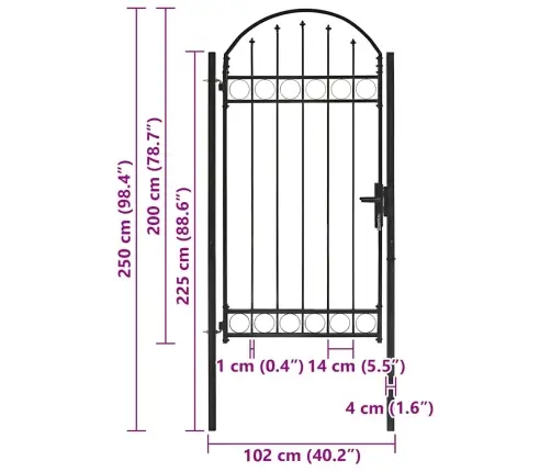 Žoga Vārti Ar Arkveida Formu, Tērauds, 100X250 Cm, Melni Vidaxl