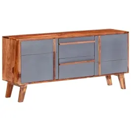 Kumode, Pelēka, 120X30X55 Cm, Masīvkoks Vidaxl