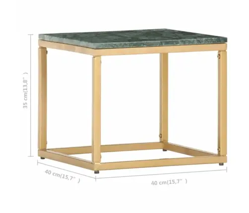 Kafijas Galdiņš, 40X40X35 Cm, Akmens, Zaļa Marmora Tekstūra Vidaxl