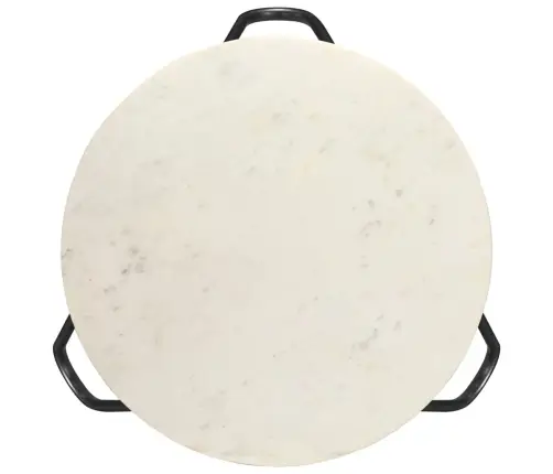 Kafijas Galdiņš, 65X65X42 Cm, Akmens, Balta Marmora Tekstūra Vidaxl