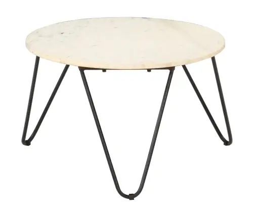 Kafijas Galdiņš, 65X65X42 Cm, Akmens, Balta Marmora Tekstūra Vidaxl