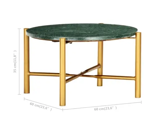 Kafijas Galdiņš, 60X60X35 Cm, Akmens, Zaļa Marmora Tekstūra Vidaxl