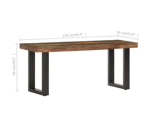 Pink 110 Cm Taaskasutatud Puit Ja Teras