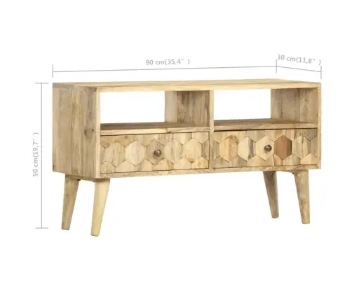 Tv Skapītis, 90X30X50 Cm, Mango Masīvkoks Vidaxl