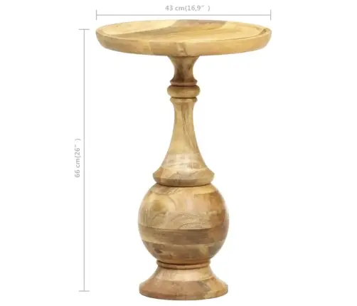 Galdiņš, 43X43X66 Cm, Apaļš, Mango Masīvkoks Vidaxl