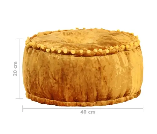 Apaļš Pufs, Samts, 40X20 Cm, Sinepju Dzeltens Vidaxl