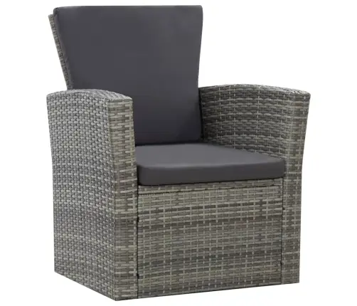 Poilsio Komplektas Su Pagalvėmis, 4 Dalių, Pilkas, Poliratanas