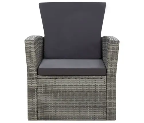 Poilsio Komplektas Su Pagalvėmis, 4 Dalių, Pilkas, Poliratanas