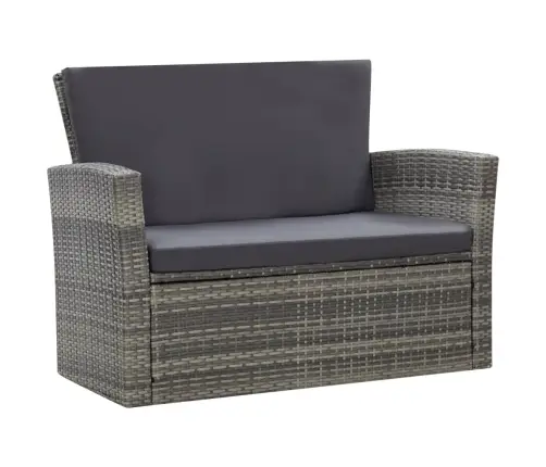 Poilsio Komplektas Su Pagalvėmis, 4 Dalių, Pilkas, Poliratanas