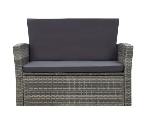 Poilsio Komplektas Su Pagalvėmis, 4 Dalių, Pilkas, Poliratanas