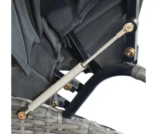 Dārza Atpūtas Gulta Ar Jumtiņu, Pelēka Pe Rotangpalma Vidaxl