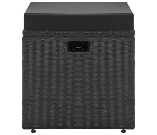 4-Daļīgs Dārza Atpūtas Mēbeļu Komplekts Ar Matračiem, Pe, Melns Vidaxl