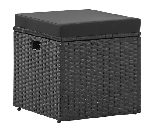 4-Daļīgs Dārza Atpūtas Mēbeļu Komplekts Ar Matračiem, Pe, Melns Vidaxl