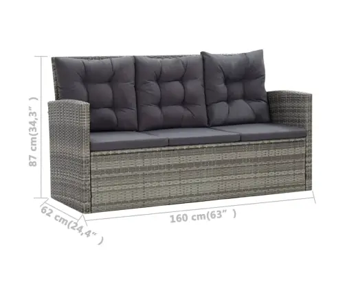 5-Daļīgs Dārza Mēbeļu Komplekts, Matrači, Pe Rotangpalma Vidaxl