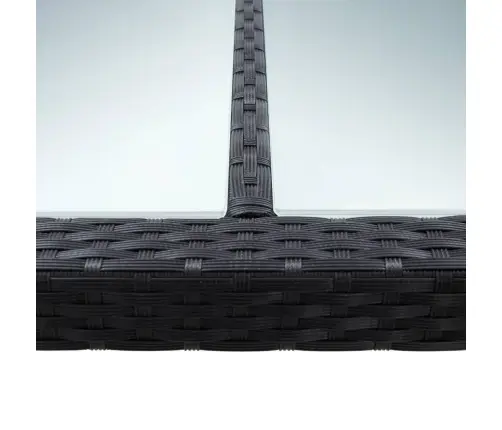 Lauko Valgomojo Stalas, Juodas, 200X150X74cm Poliratanas