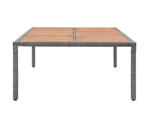 Dārza Galds, 200X150X74 Cm, Pelēka Pe Rotangpalma, Akācija Vidaxl