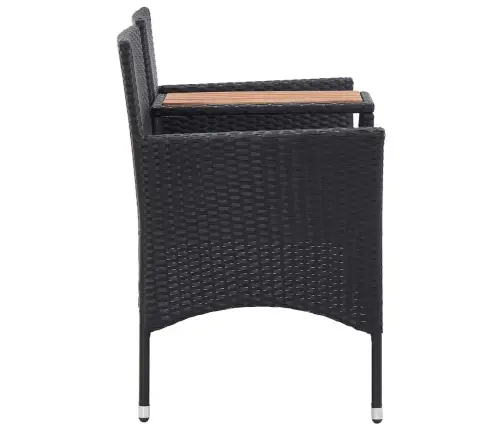 2-Kohaline Aiapink Ja Teelaud, 143 Cm Polürotang, Must