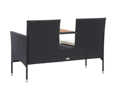 2-Kohaline Aiapink Ja Teelaud, 143 Cm Polürotang, Must