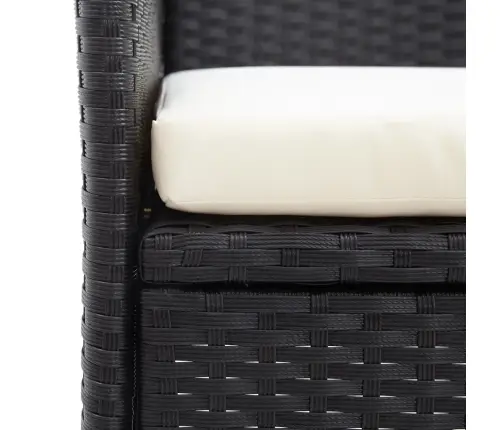 2-Kohaline Aiapink Ja Teelaud, 143 Cm Polürotang, Must