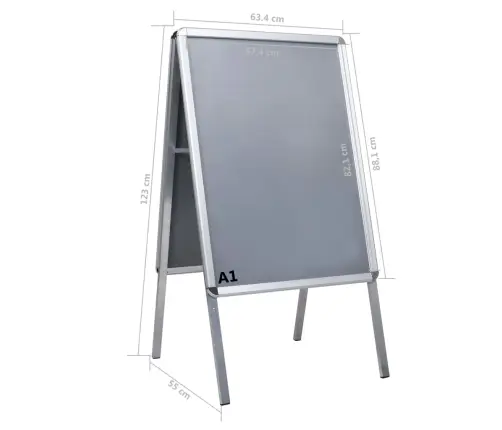 A1 Plakātu Stends, Alumīnijs Vidaxl