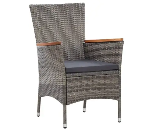 5-Daļīgs Dārza Mēbeļu Komplekts Ar Matračiem, Pe Pinums, Pelēks Vidaxl