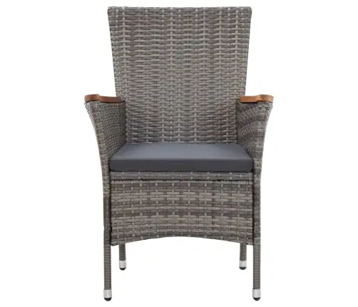 5-Daļīgs Dārza Mēbeļu Komplekts Ar Matračiem, Pe Pinums, Pelēks Vidaxl