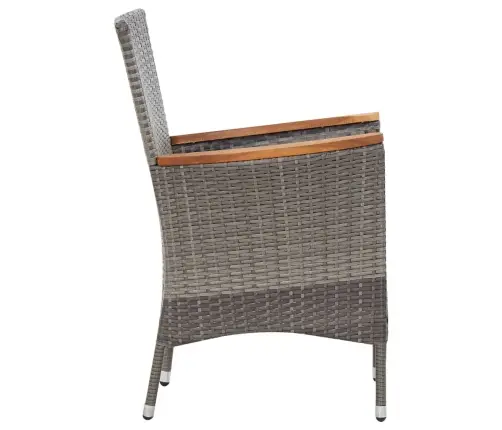 5-Daļīgs Dārza Mēbeļu Komplekts Ar Matračiem, Pe Pinums, Pelēks Vidaxl