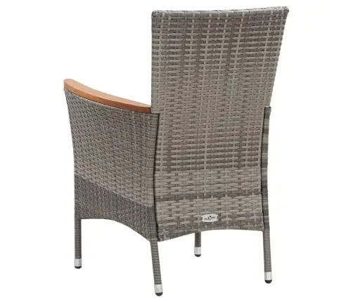 5-Daļīgs Dārza Mēbeļu Komplekts Ar Matračiem, Pe Pinums, Pelēks Vidaxl