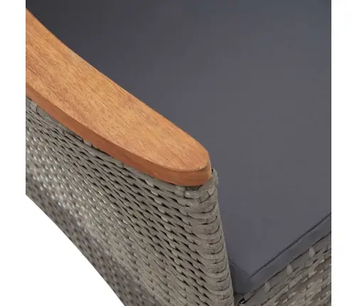 5-Daļīgs Dārza Mēbeļu Komplekts Ar Matračiem, Pe Pinums, Pelēks Vidaxl