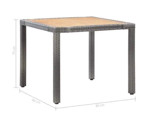 5-Daļīgs Dārza Mēbeļu Komplekts Ar Matračiem, Pe Pinums, Pelēks Vidaxl