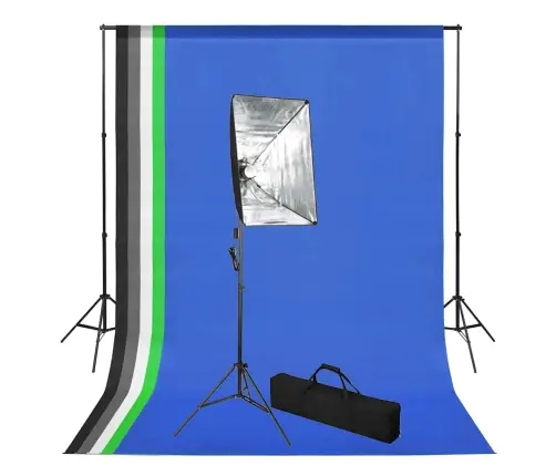 Fotostudijas Komplekts - Gaismas Izkliedētāji Un Foni Vidaxl