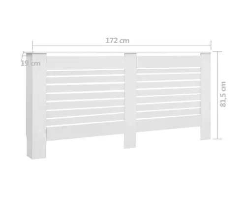 Radiatora Pārsegi, 2 Gab., Balti, 172X19X81,5 Cm, Mdf Vidaxl