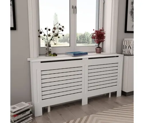 Radiatora Pārsegi, 2 Gab., Balti, 172X19X81,5 Cm, Mdf Vidaxl