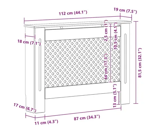 Radiatora Pārsegi, 2 Gab., Balti, 112X19X81,5 Cm, Mdf Vidaxl