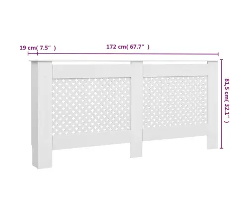 Radiaatorikatted 2 Tk, Valged, 172 X 19 X 81,5 cm Mdf