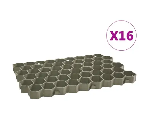 Zāliena Režģi, 16 Gab., 60X40X3 Cm, Zaļa Plastmasa Vidaxl