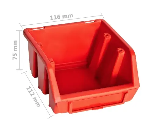 32-Osaline Hoiukastide Komplekt Seinapaneelidega Punane Ja Must