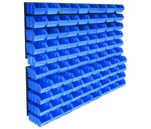 96-Osaline Hoiukarpide Komplekt Seinapaneelidega Sinine