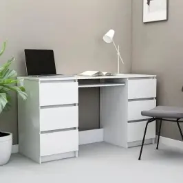 Rašomasis Stalas, Baltos Spalvos, 140X50X77cm Apdirbta Mediena